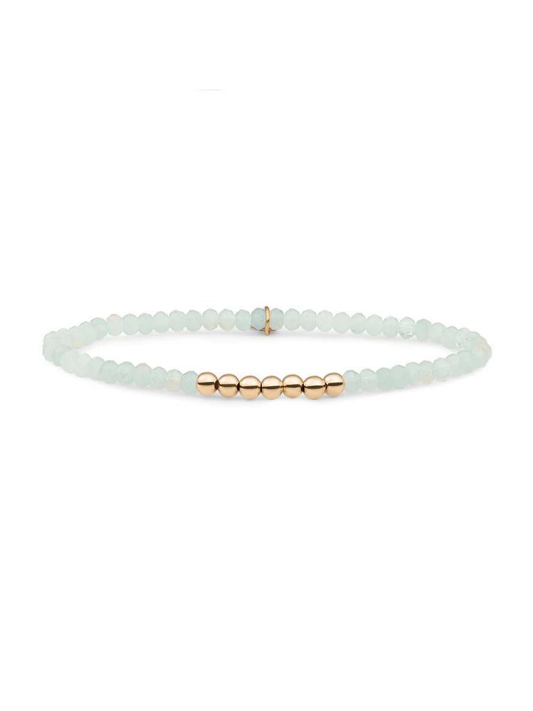 Sparkling Jewels Armband Opaliet 4mm SB-G-4MM-RLI-G14 Zilverkleurig