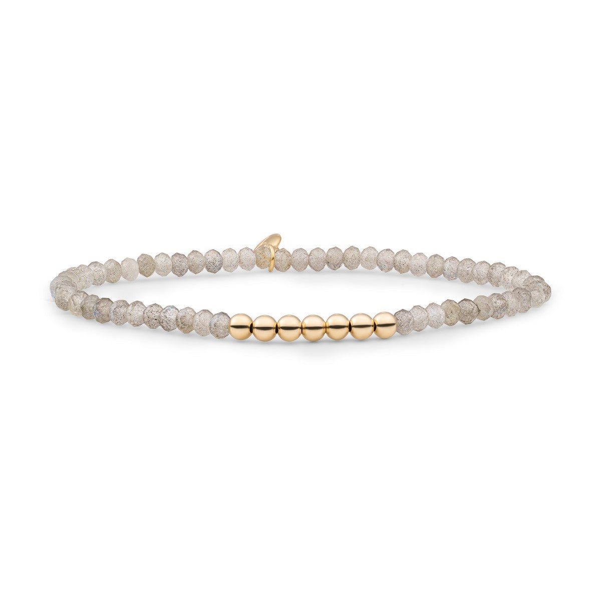 Sparkling Jewels Armband Labradoriet SB-G-4MM-RLI-G18 Goudkleurig