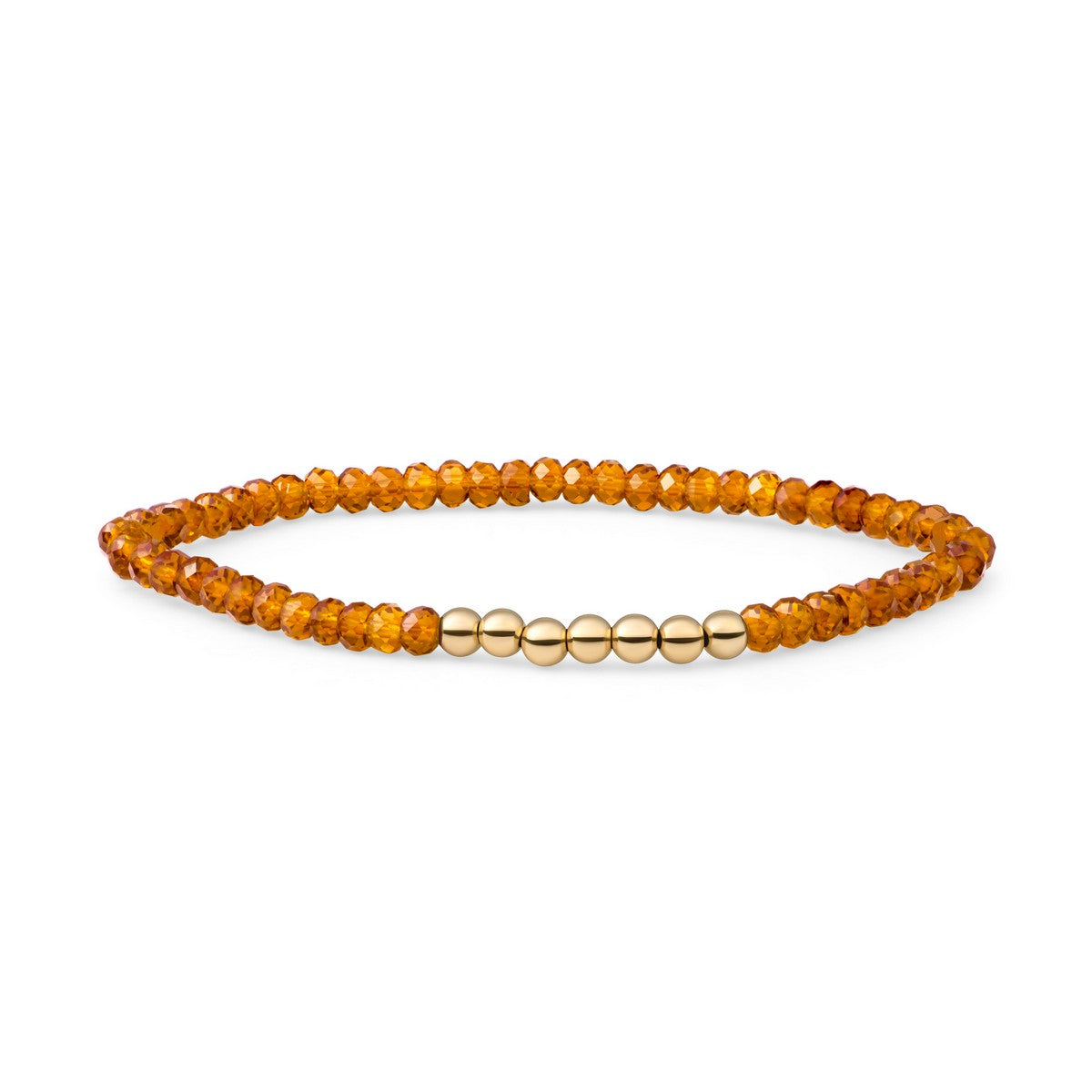 Sparkling Jewels Armband Citrien Kwarts SB-G-4MM-RLI-G38 Zilverkleurig