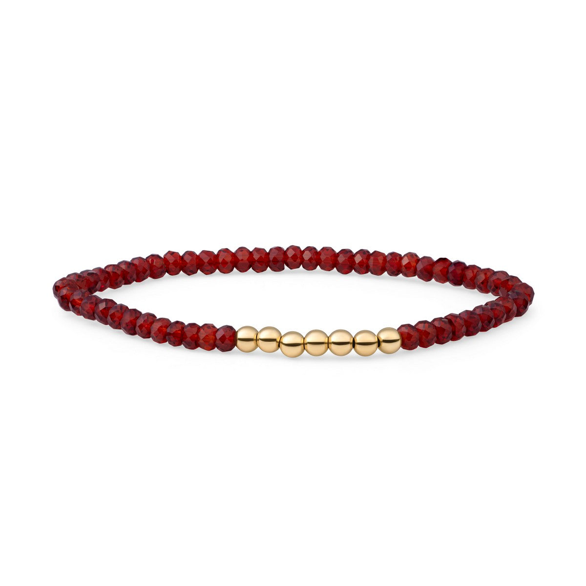 Sparkling Jewels Armband Robijnkwarts SB-G-4MM-RLI-G50 Zilverkleurig