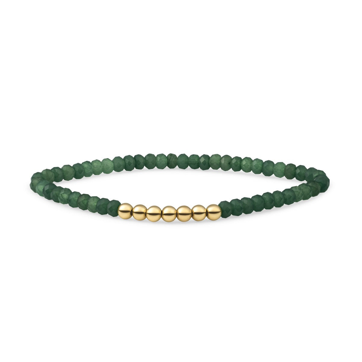Sparkling Jewels Armband Amazoniet SB-G-4MM-RLI-G53 Goudkleurig
