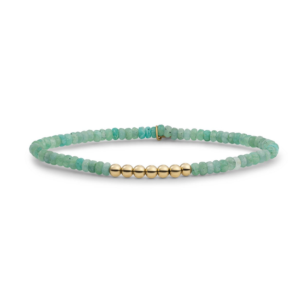 Sparkling Jewels Armband Amazoniet SB-G-4MM-RLI-G57 Zilverkleurig