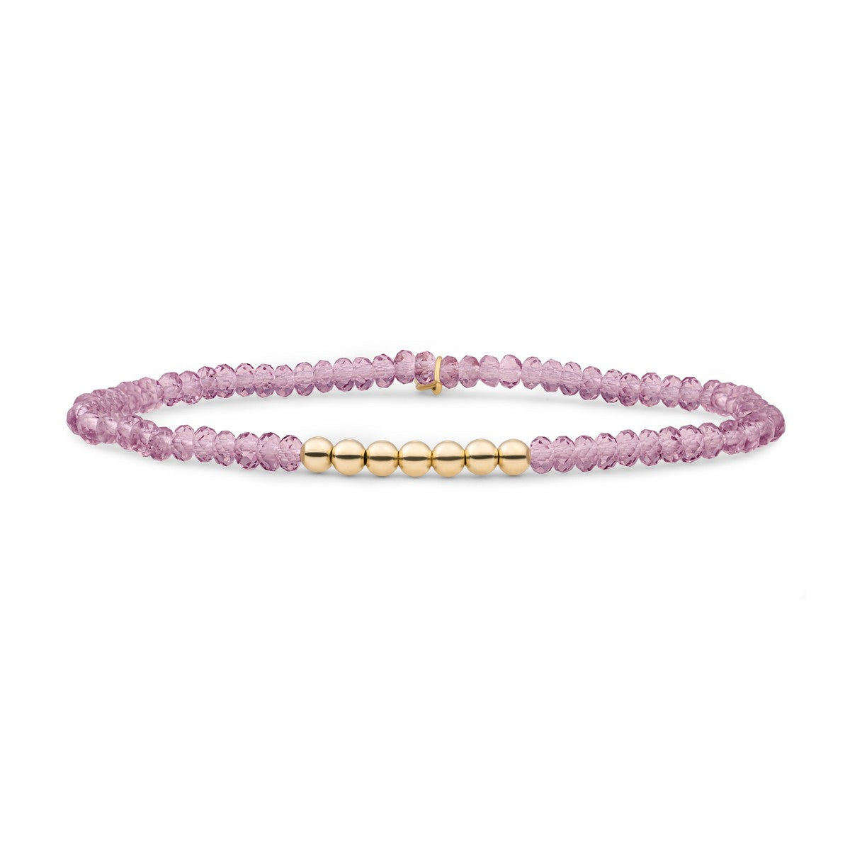 Sparkling Jewels Armband Aubergine kwarts 4mm SB-G-4MM-RLI-G59 Zilverkleurig