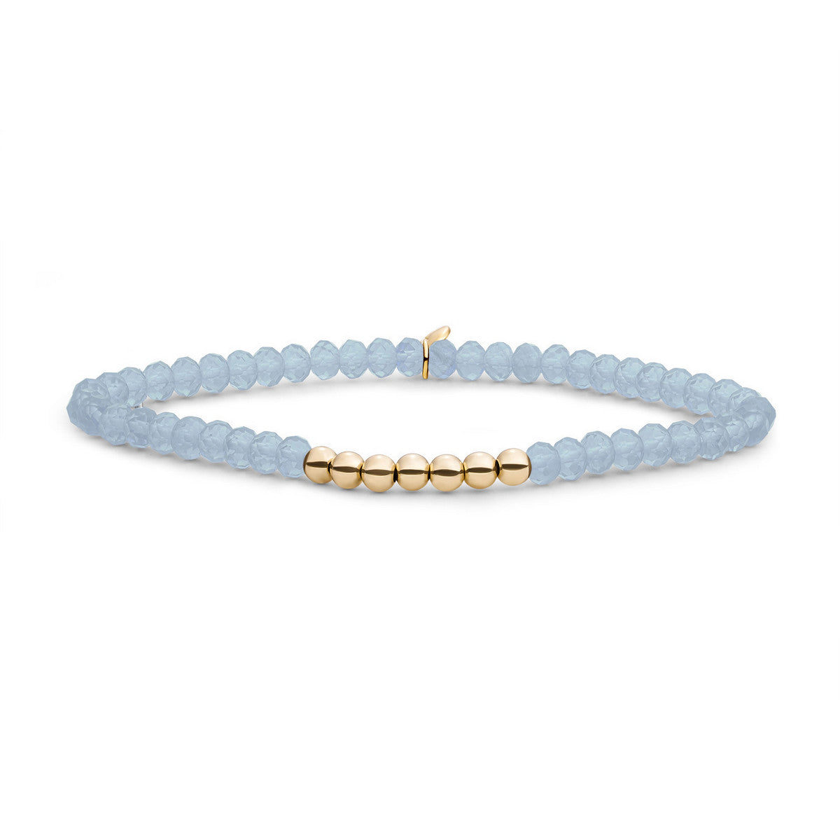 Sparkling Jewels Armband Jade SB-G-4MM-RLI-G68 Goudkleurig