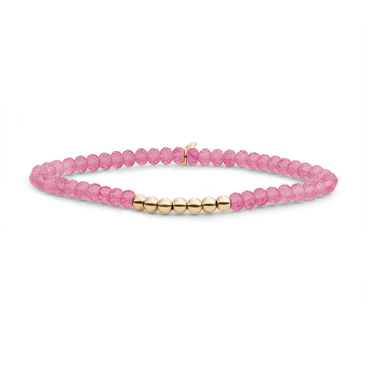 Sparkling Jewels Armband Jade SB-G-4MM-RLI-G69 Goudkleurig