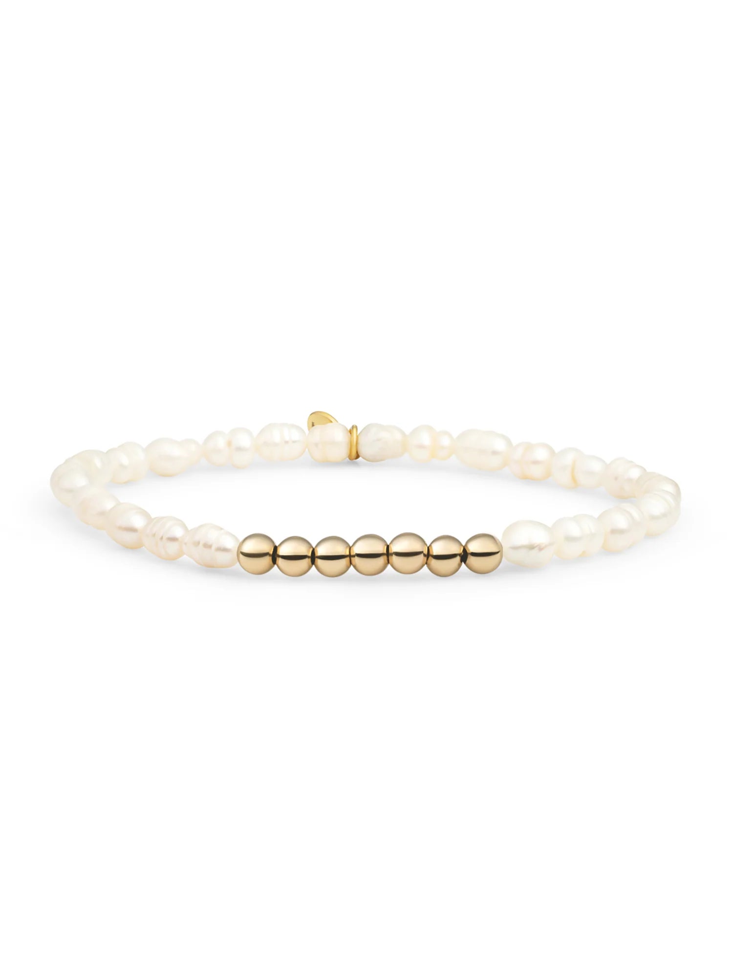 Sparkling Jewels Armband Parel SB-G-4MM-RLI-PEARL Goudkleurig