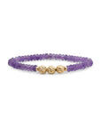 Sparkling Jewels armband Amethyst Fuse beads - Gold - 6mm SB-G-6MM-FUSE-G05 - PansiteNederland.nl