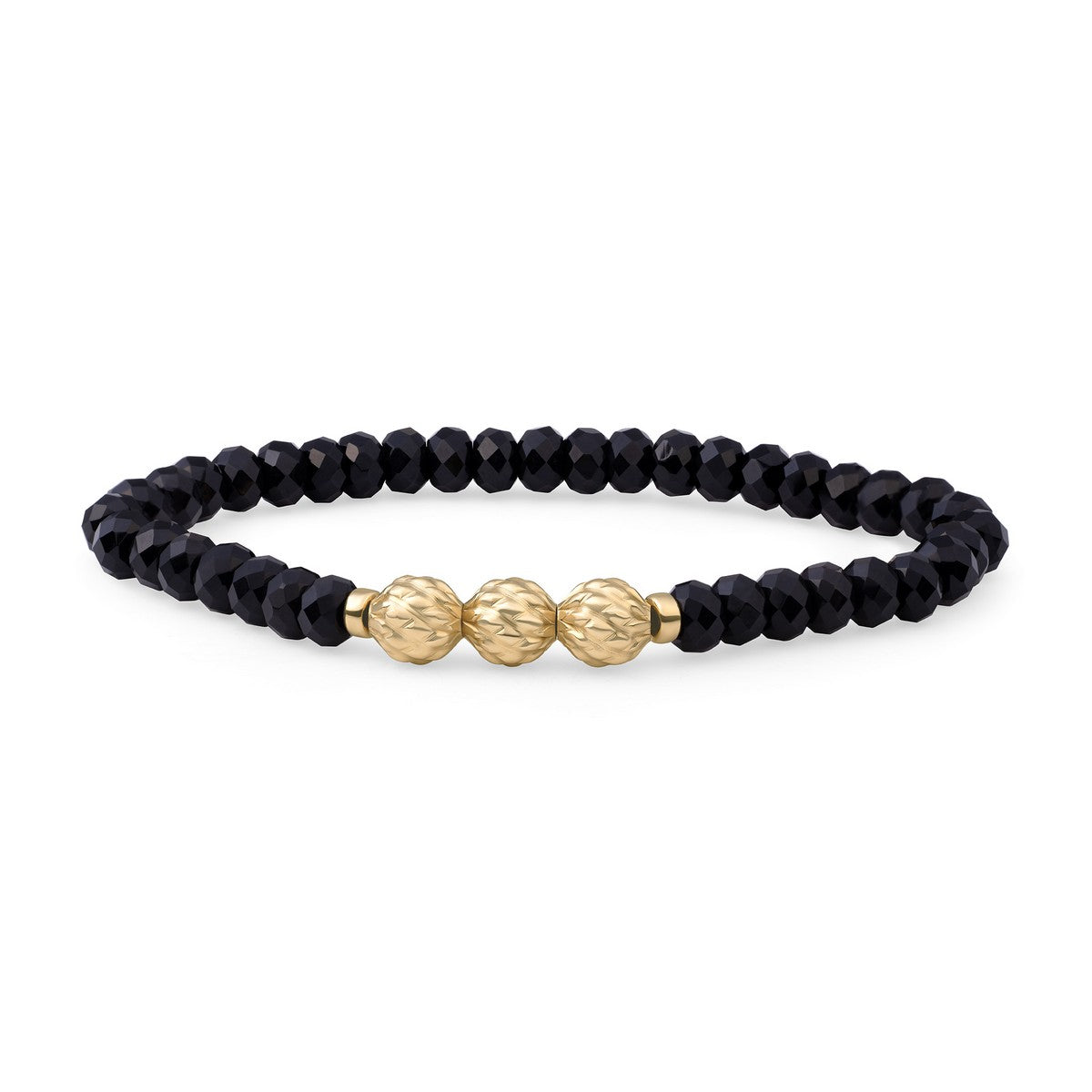 Sparkling Jewels Armband Onyx SB-G-6MM-FUSE-G07 Zilverkleurig