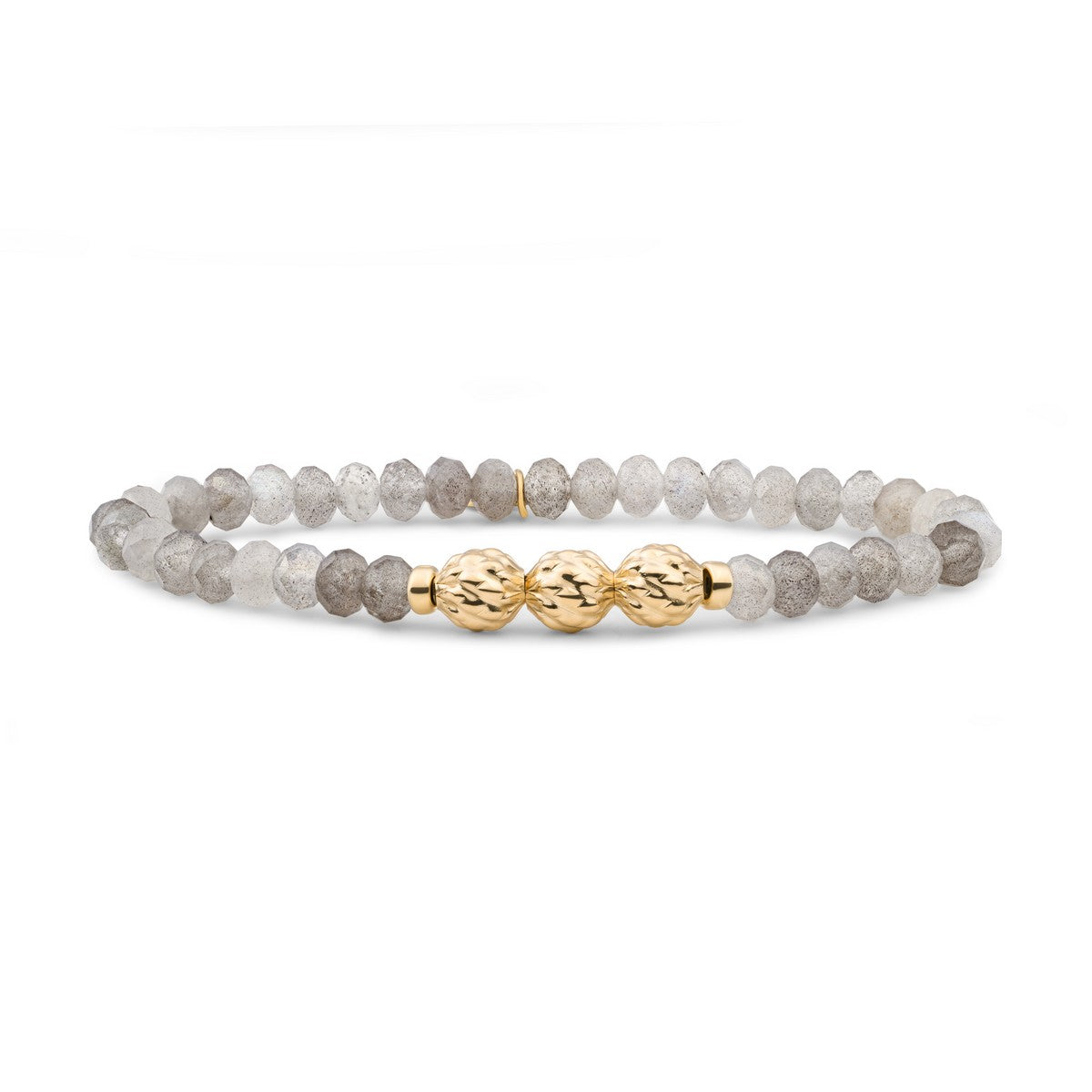 Sparkling Jewels Armband Labradoriet SB-G-6MM-FUSE-G18 Goudkleurig