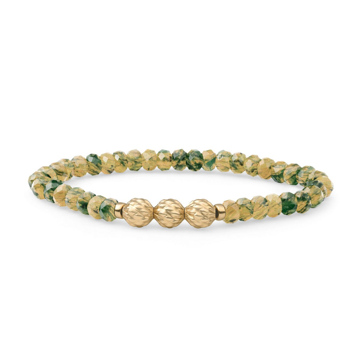 Sparkling Jewels Armband Jade SB-G-6MM-FUSE-G55 Zilverkleurig