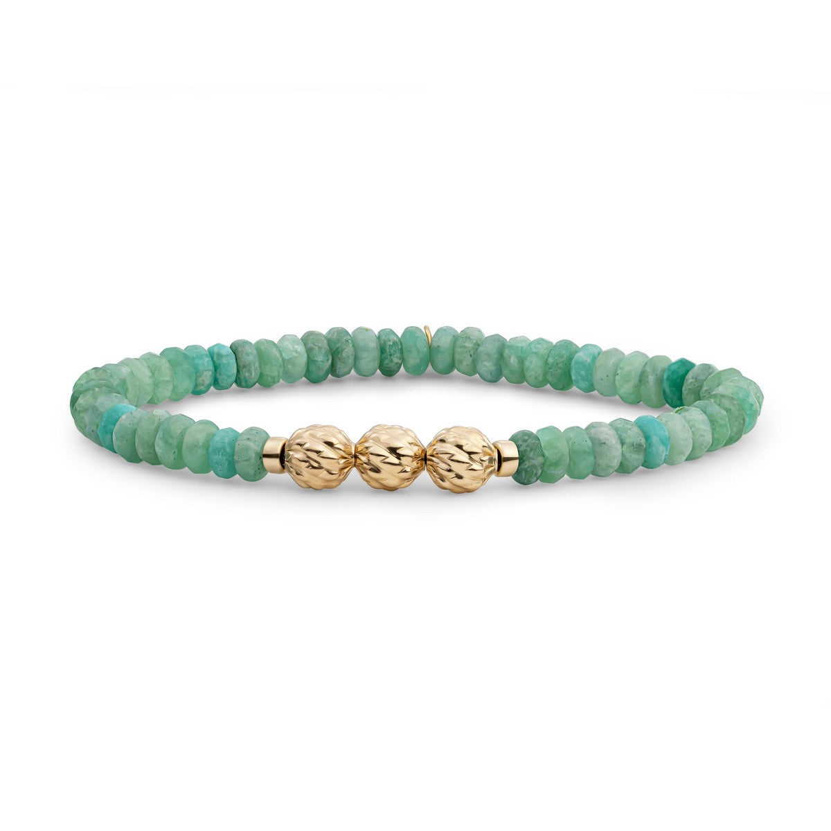 Sparkling Jewels Armband Amazoniet SB-G-6MM-FUSE-G57 Goudkleurig
