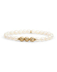 Sparkling Jewels armband Pearl Fuse beads - Gold - 6mm SB-G-6MM-FUSE-PEARL - PansiteNederland.nl