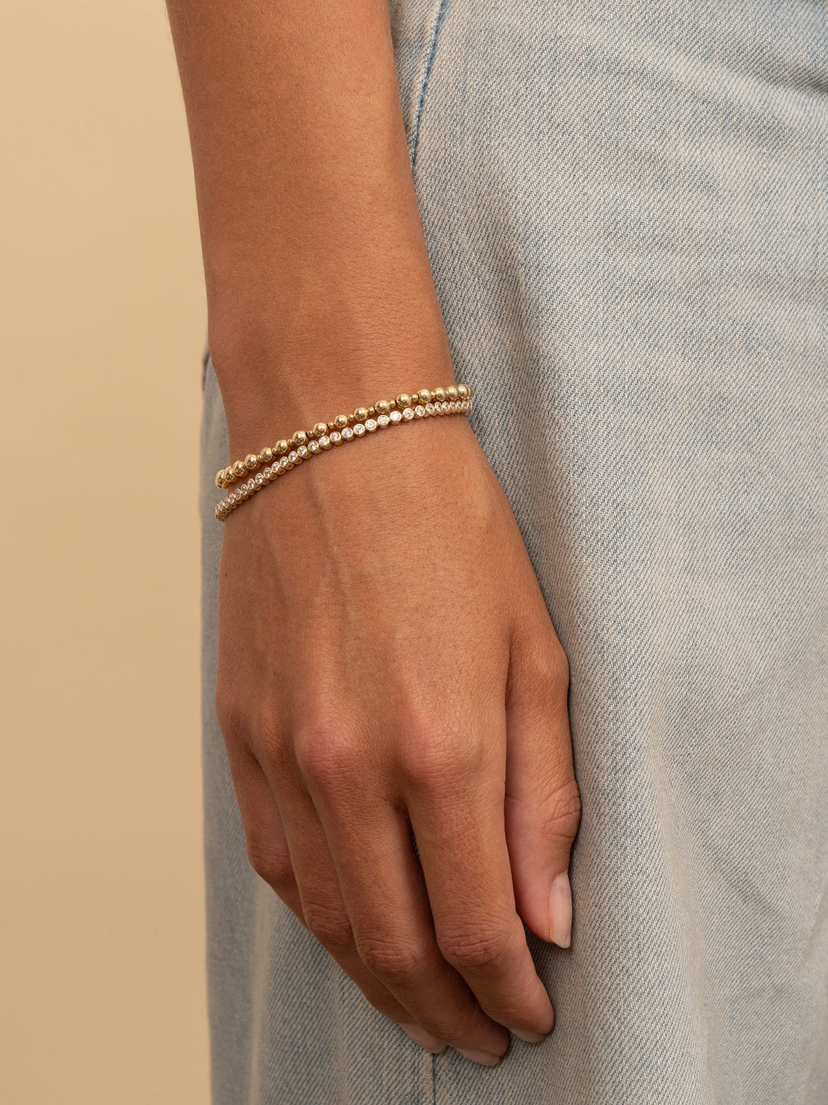 Sparkling Jewels Armband Bold Mix Gold - 4/2 mm SB-G-MIX-09 Goudkleurig