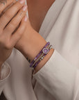 Sparkling Jewels Armband Amethyst Saturn small - Silver 4mm SB-GEM05-ADD-4MM - PansiteNederland.nl