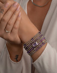 Sparkling Jewels Armband Amethyst Saturn small - Silver 4mm SB-GEM05-ADD-4MM - PansiteNederland.nl