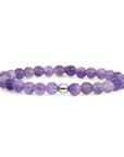 Sparkling Jewels Armband Amethyst Saturn large - Silver 6mm SB-GEM05-ADD-6MM - PansiteNederland.nl