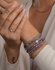 Sparkling Jewels Armband Amethyst Saturn large - Silver 6mm SB-GEM05-ADD-6MM - PansiteNederland.nl