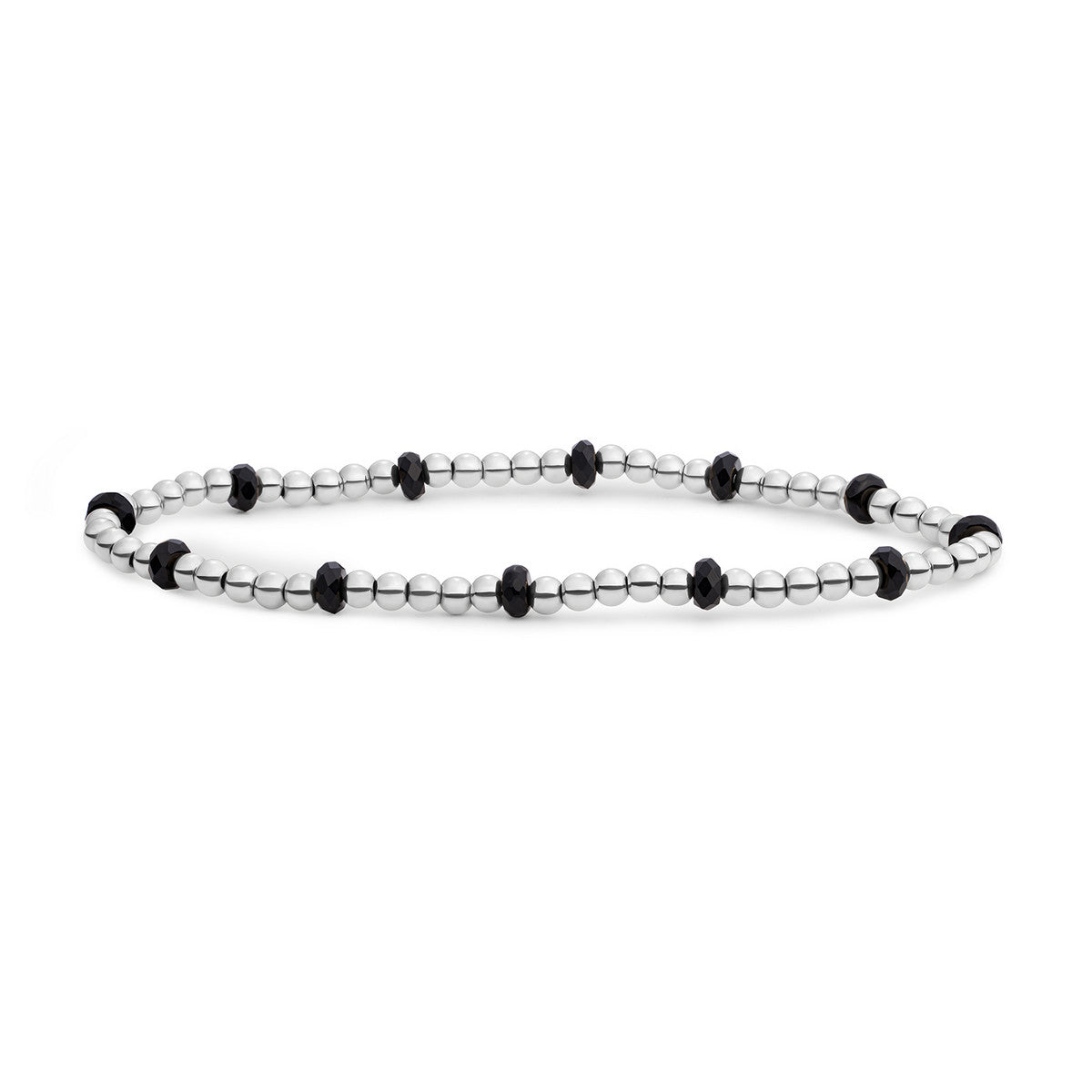 Sparkling Jewels Armband Onyx SB-GEM07-MIX-FCTRDL Zilverkleurig