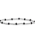 Sparkling Jewels Armband Onyx Reverse Roundel Silver SB-GEM07-MIX-FCTRDL
