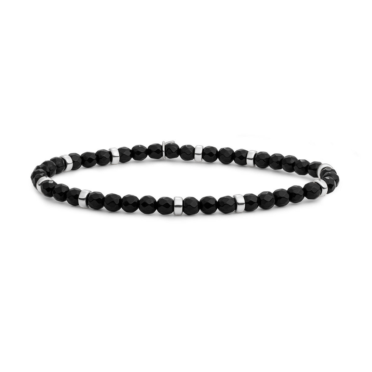 Sparkling Jewels Armband Onyx SB-GEM07-MIX-RDL Zilverkleurig