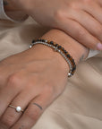 Sparkling Jewels Armband Tiger Eye Saturn small - Silver 4mm SB-GEM09-ADD-4MM - PansiteNederland.nl
