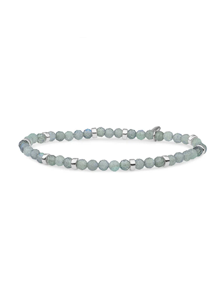 Sparkling Jewels Armband Labradoriet SB-GEM18-MIX-RDL Zilverkleurig