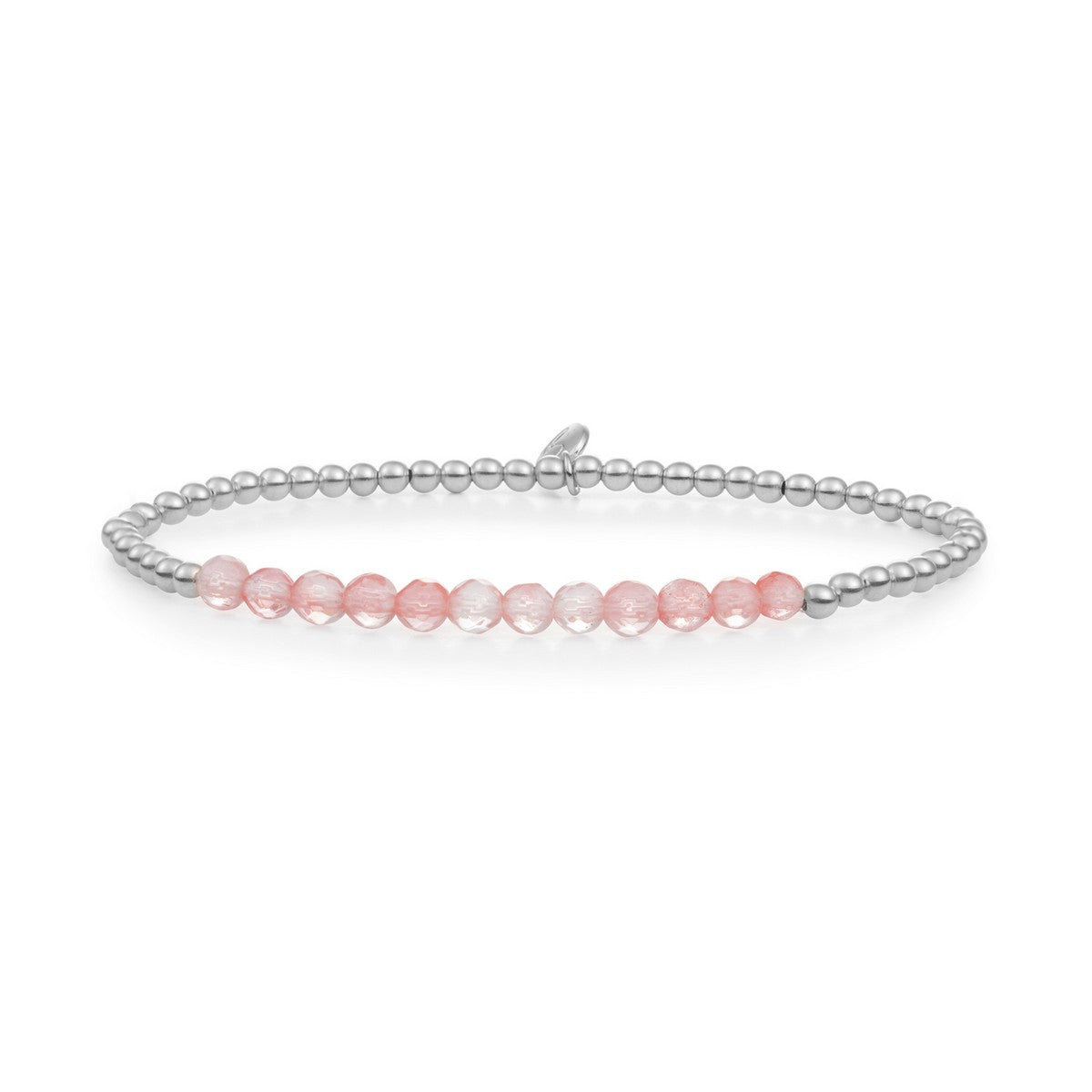 Sparkling Jewels Armband Cherry kwarts Universe 3mm SB-GEM25-3MM-LINE Zilverkleurig