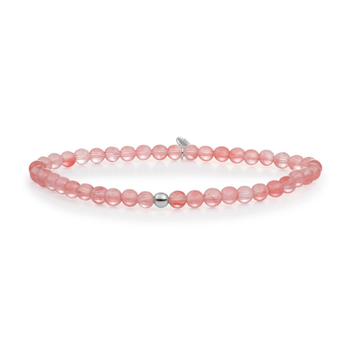 Sparkling Jewels Armband Cherry kwarts SB-GEM25-ADD-4MM Zilverkleurig