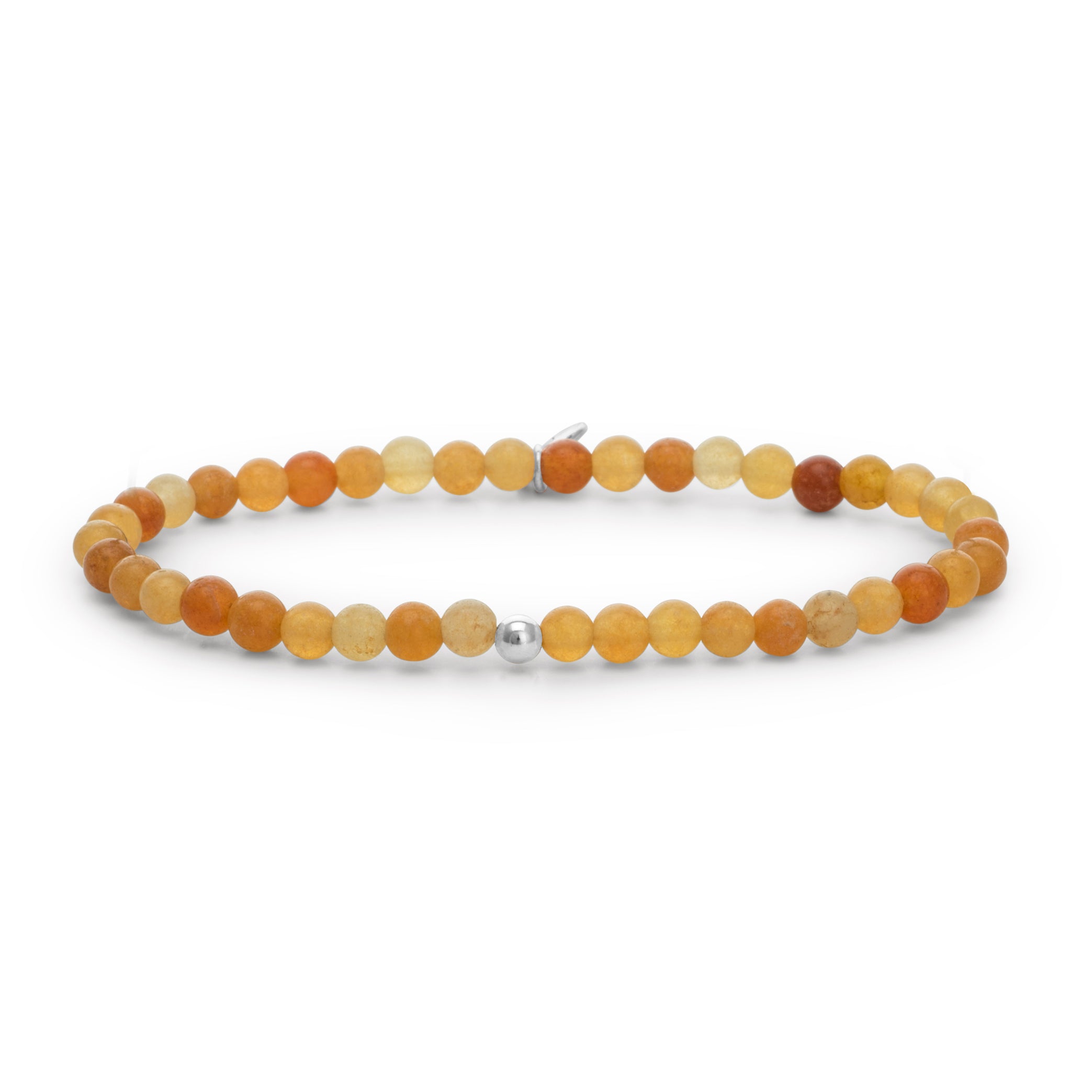 Sparkling Jewels Armband Aventurijn SB-GEM28-ADD-4MM Zilverkleurig