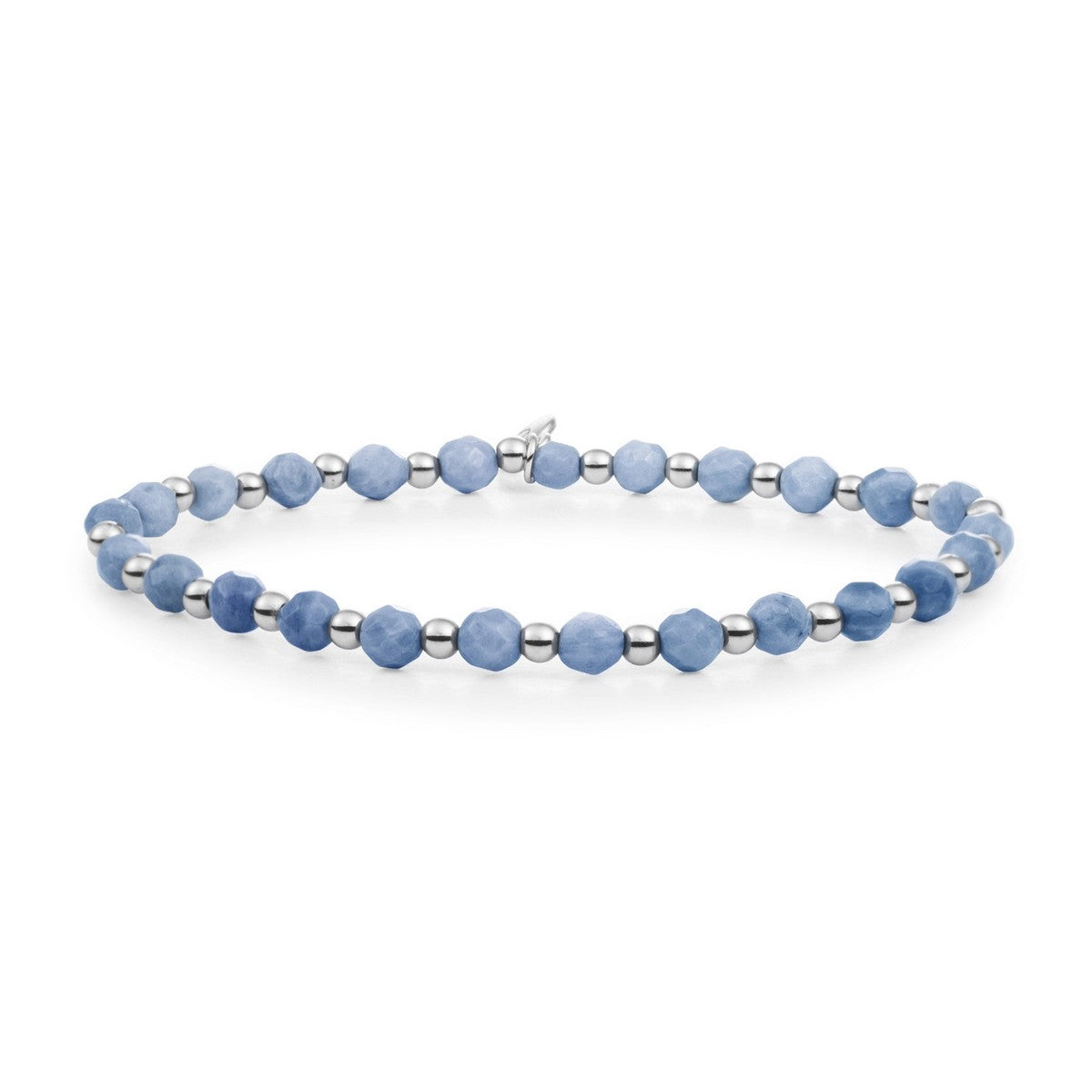 Sparkling Jewels Armband Blauwe aventurijn Interstellar 3mm SB-GEM37-3MM-MIX Zilverkleurig