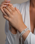 Sparkling Jewels Armband | Moonstone Saturn small - Silver 4mm SB-GEM54-ADD-4MM - PansiteNederland.nl