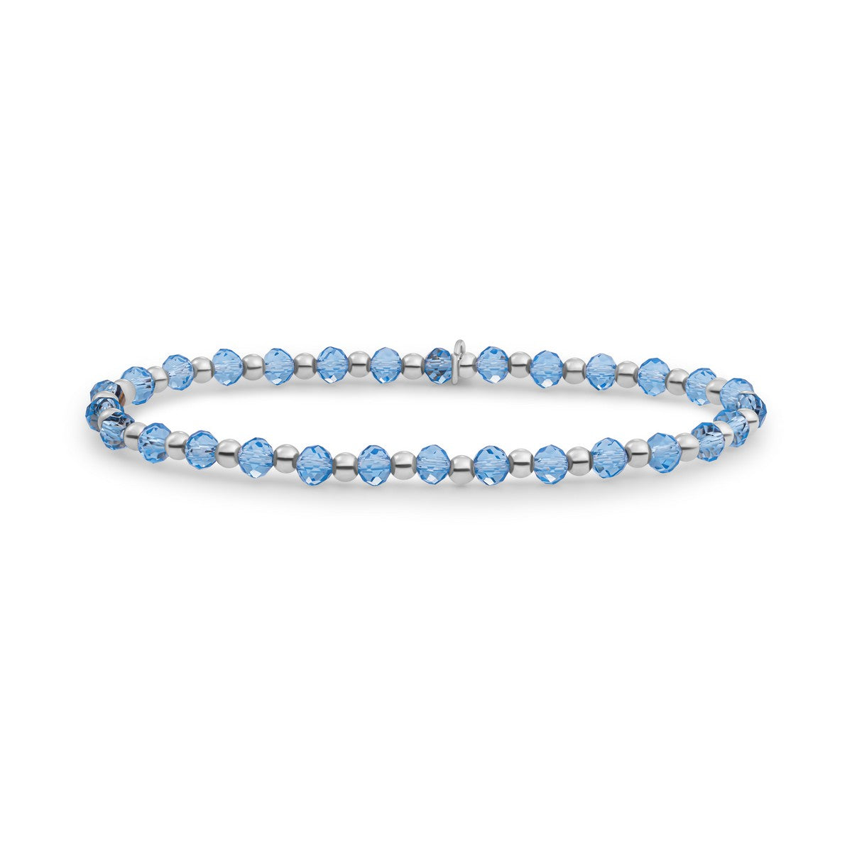 Sparkling Jewels Armband Aquamarijn SB-GEM56-3MM-MIX Zilverkleurig