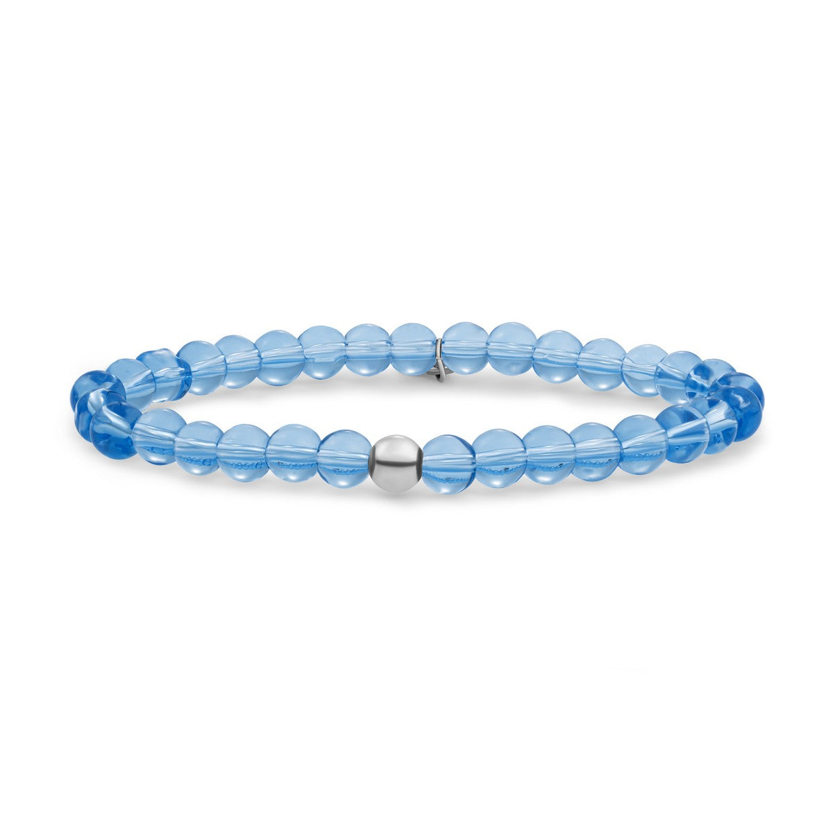 Sparkling Jewels Armband Aquamarijn SB-GEM56-ADD-6MM Zilverkleurig