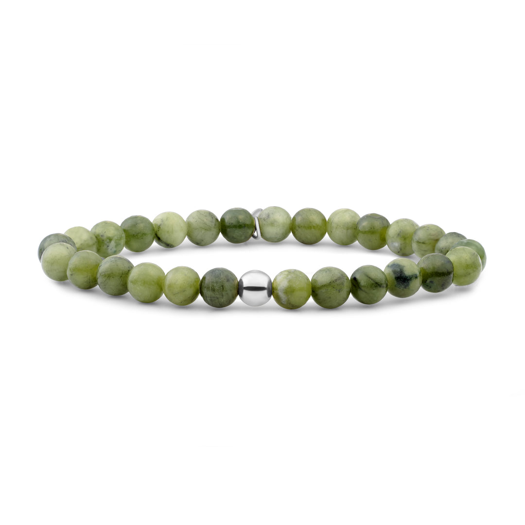 Sparkling Jewels Armband Jade SB-GEM61-ADD-6MM Zilverkleurig