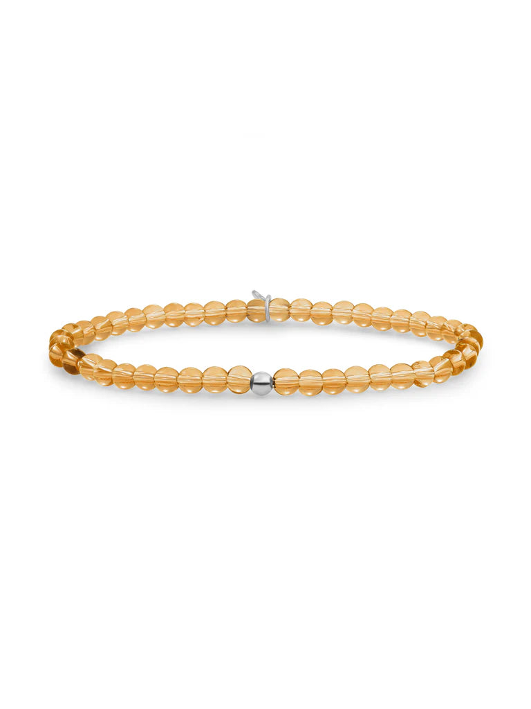Sparkling Jewels Armband Citrienkwarts SB-GEM65-ADD-4MM Zilverkleurig