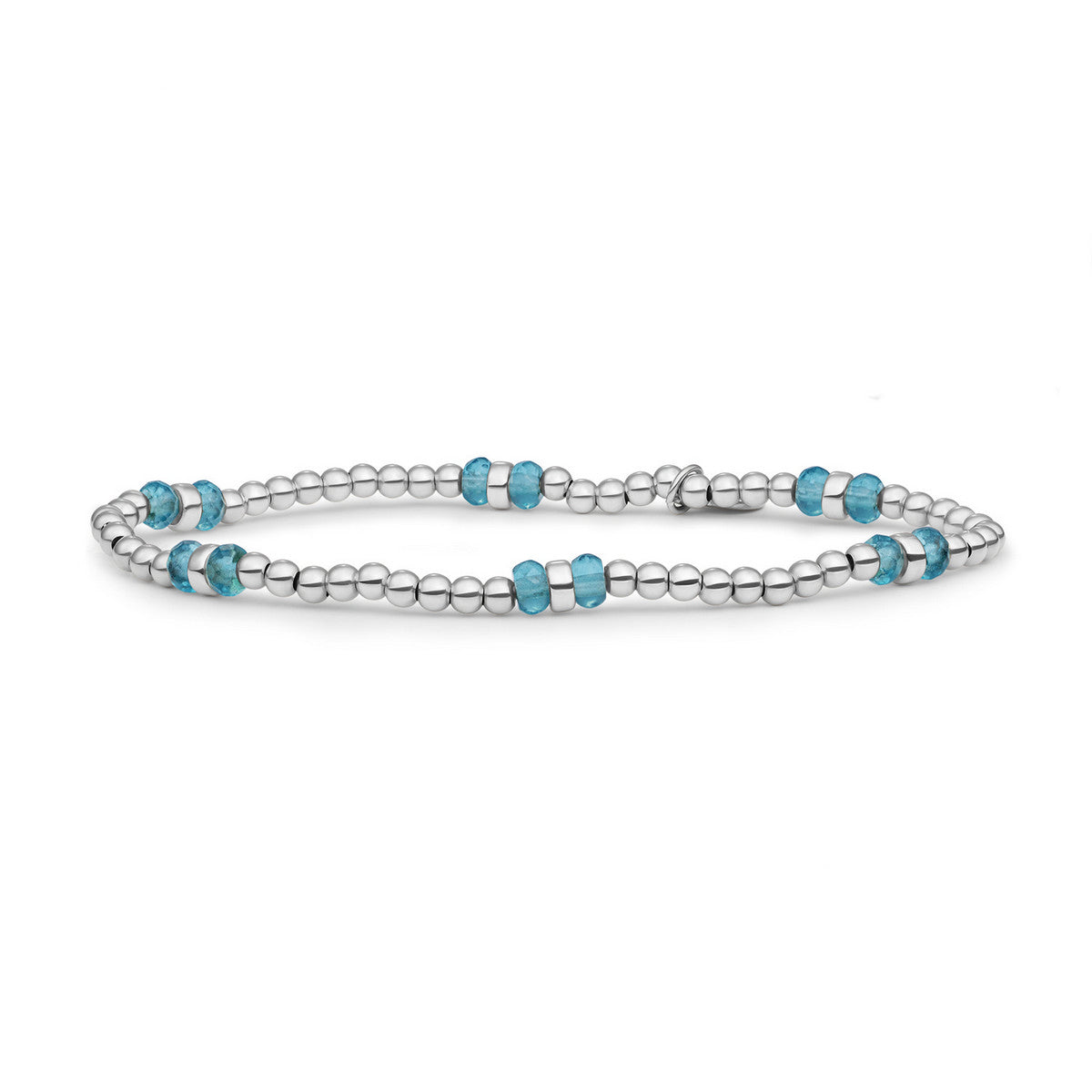 Sparkling Jewels Armband Turkoois SB-GEM70-MIX-DBFCTRDL Zilverkleurig