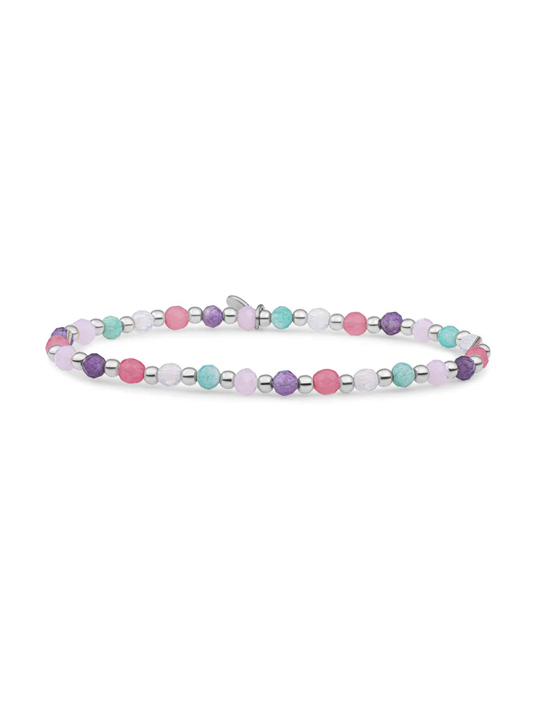 Sparkling Jewels Armband Gemengde stenen SB-MULTI01-3MM-MIX Zilverkleurig