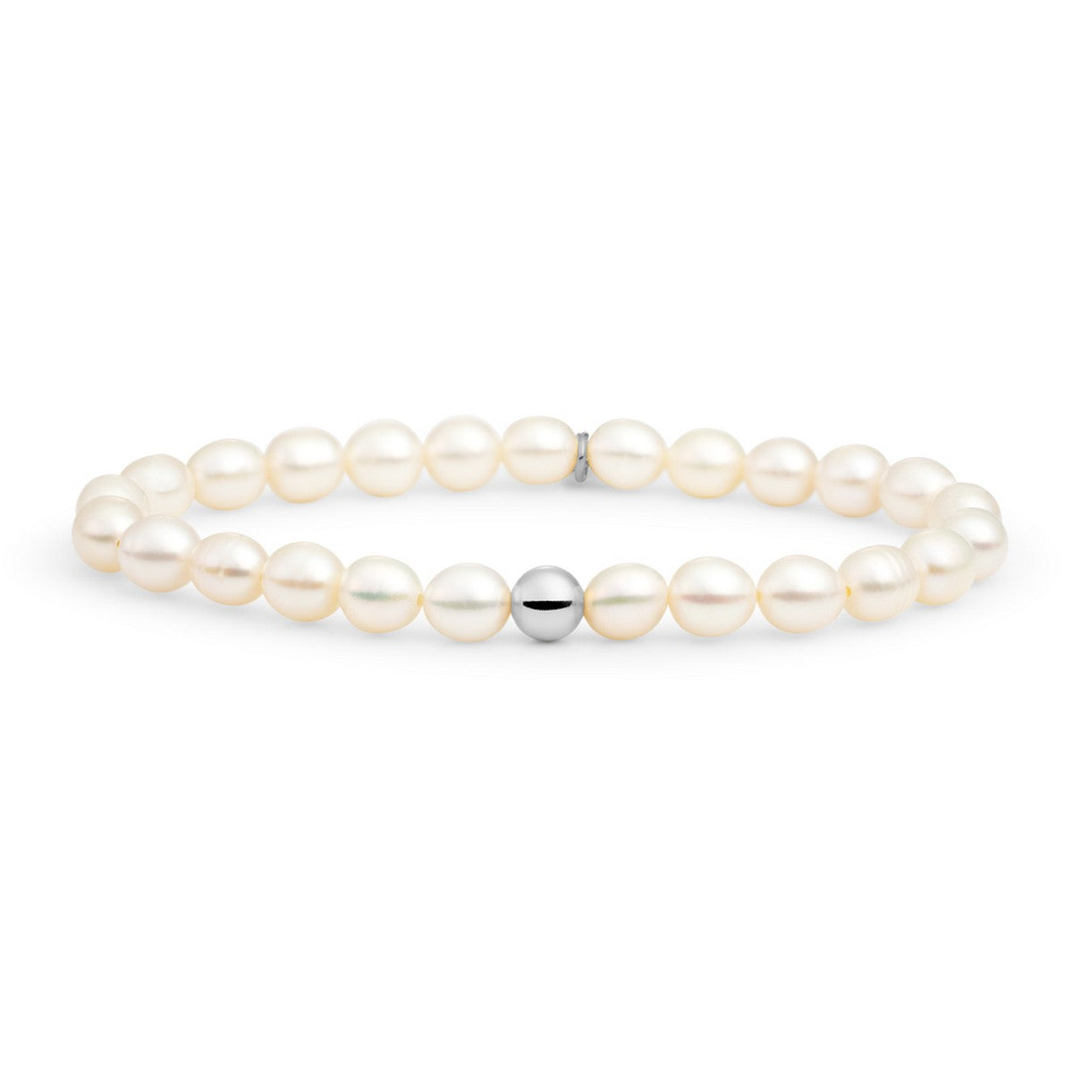 Sparkling Jewels Armband Parel SB-PEARL-ADD-6MM Zilverkleurig