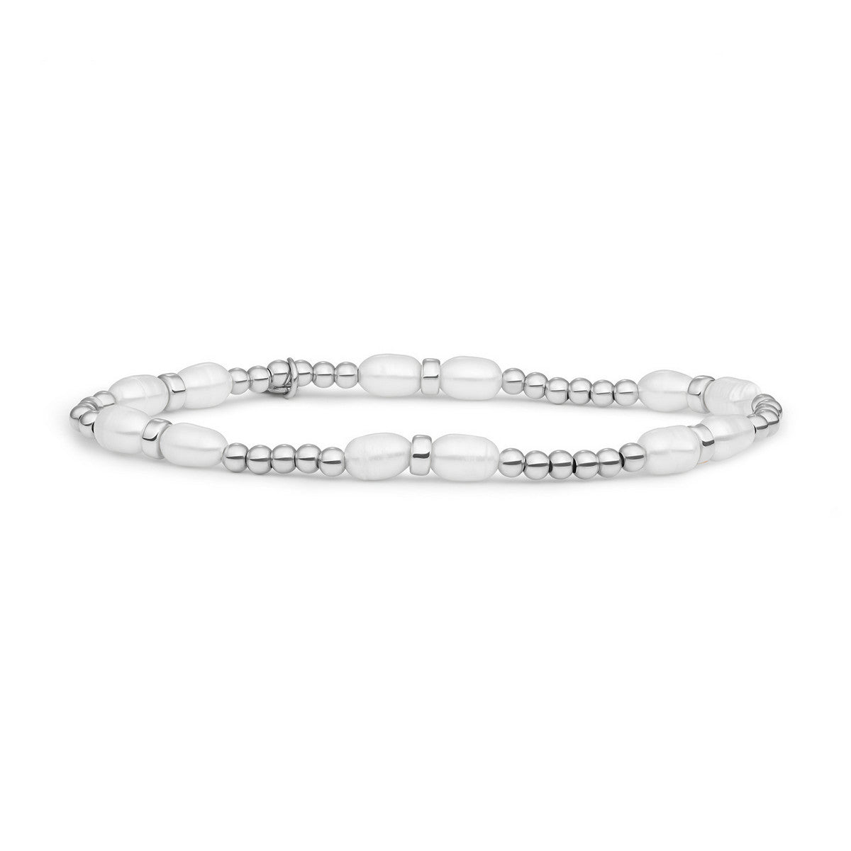 Sparkling Jewels Armband Parel SB-PEARL-MIX-DBFCTRDL Zilverkleurig