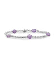 Sparkling Jewels armband Amethyst Cushion Cut Beads - Silver SB-S-3MM-CC-G05 - PansiteNederland.nl