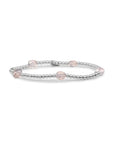 Sparkling Jewels armband Rose Quartz Cushion Cut Beads - Silver SB-S-3MM-CC-G13 - PansiteNederland.nl