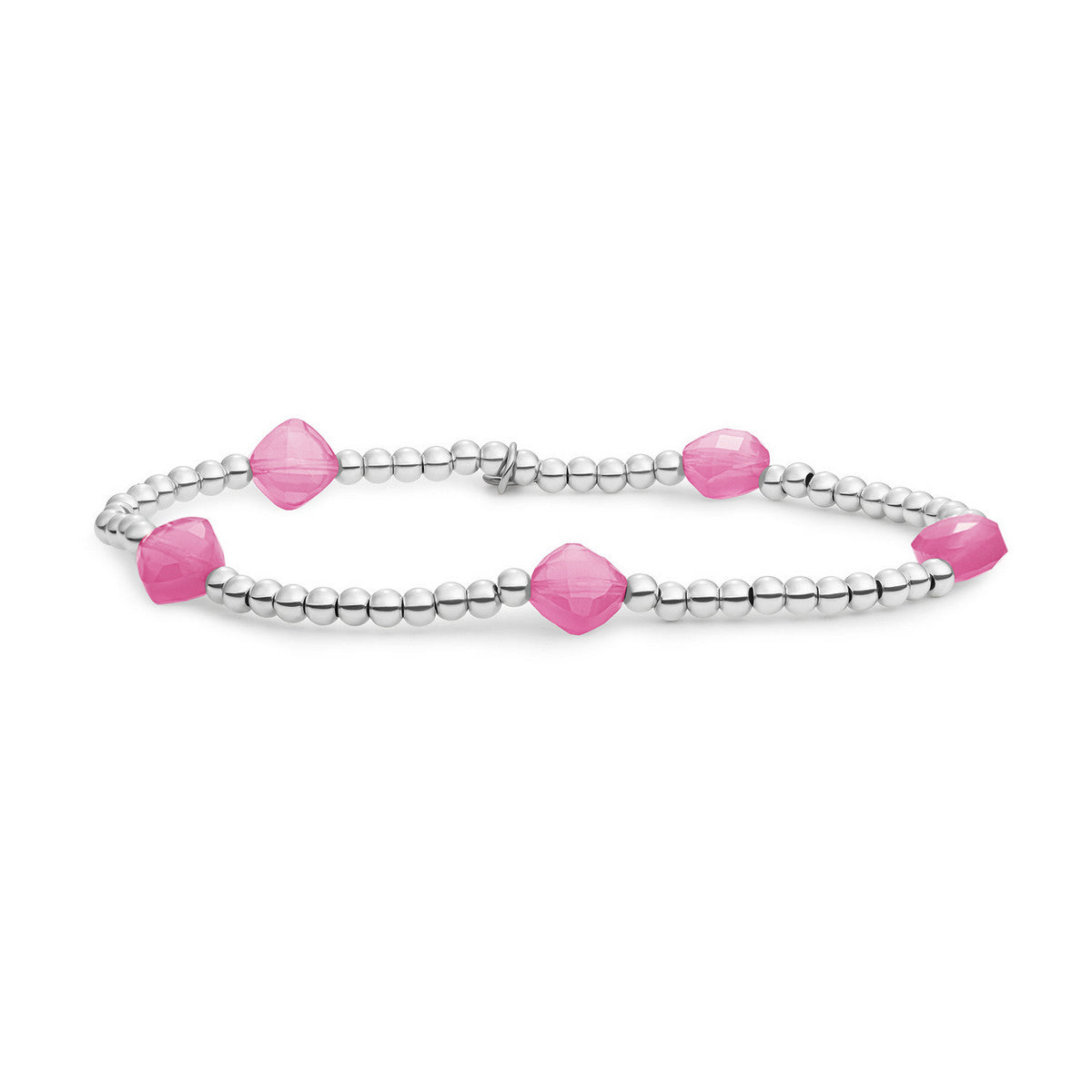 Sparkling Jewels Armband Jade SB-S-3MM-CC-G69 Zilverkleurig