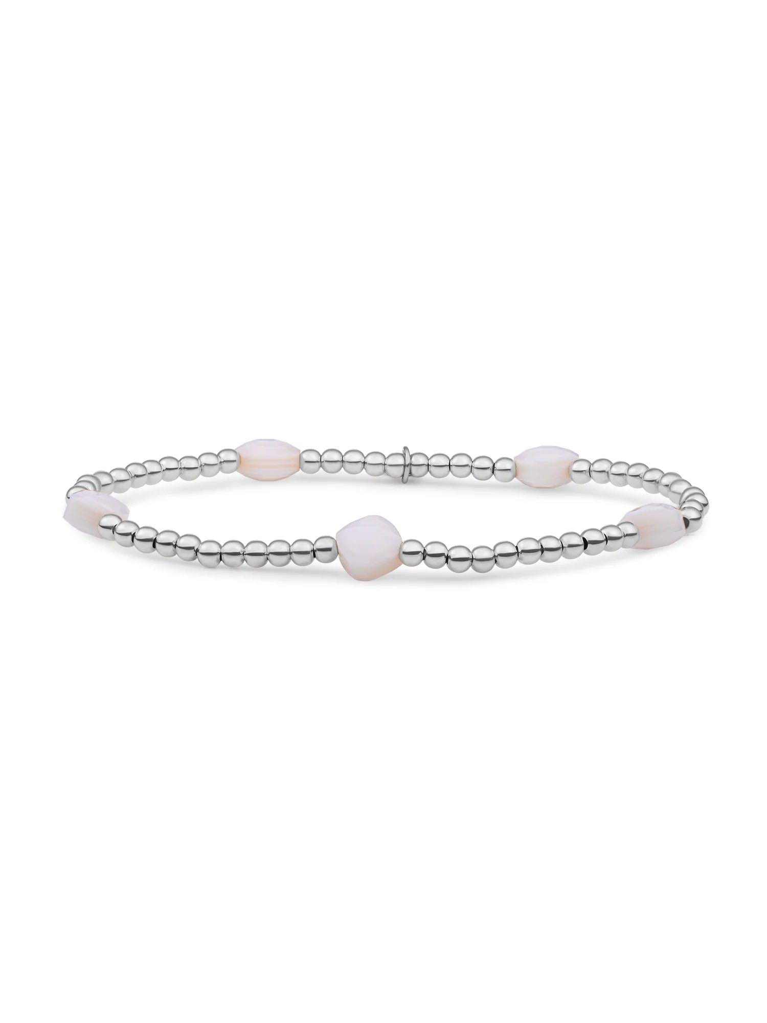 Sparkling Jewels Armband Parel SB-S-3MM-CC-PEARL Zilverkleurig