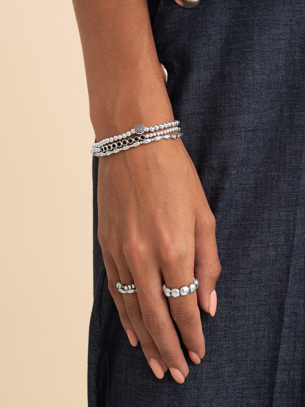 Sparkling Jewels Armband Kristal SB-S-3MM-TB04 Zilverkleurig