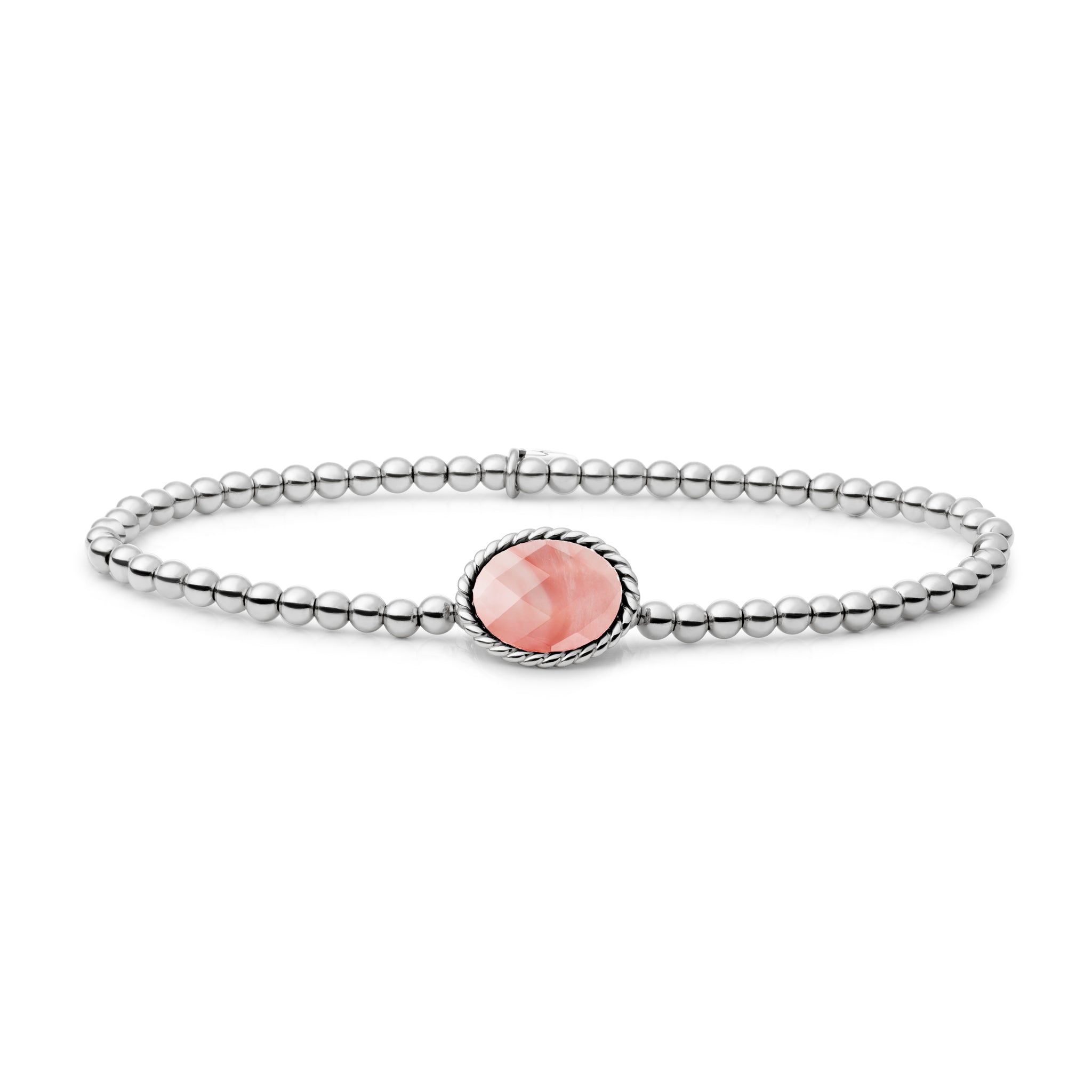 Sparkling Jewels Armband Cherry kwarts SB-S-3MM-TG25 Zilverkleurig
