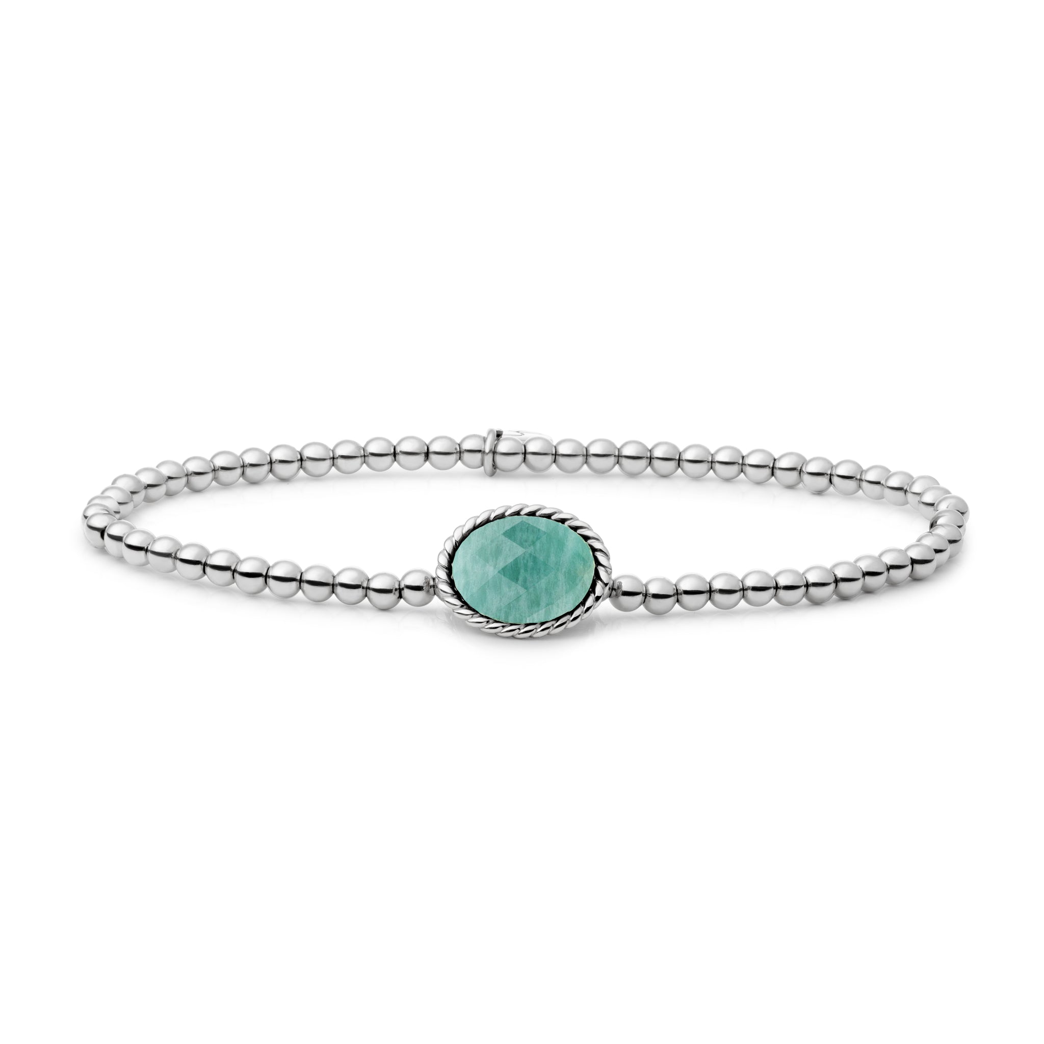 Sparkling Jewels Armband Amazoniet SB-S-3MM-TG57 Zilverkleurig