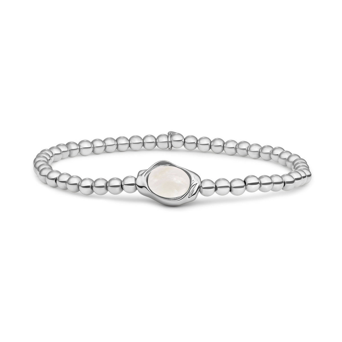 Sparkling Jewels Armband Parel SB-S-4MM-FLP01 Zilverkleurig
