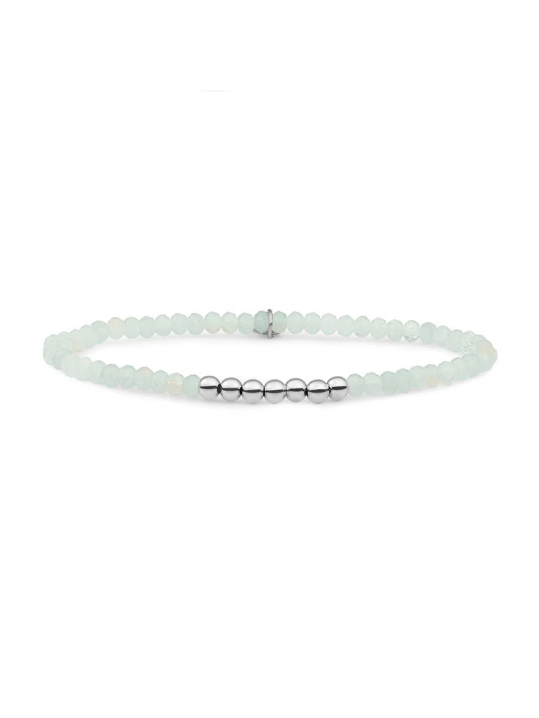 Sparkling Jewels Armband Opaliet 4mm SB-S-4MM-RLI-G14 Zilverkleurig