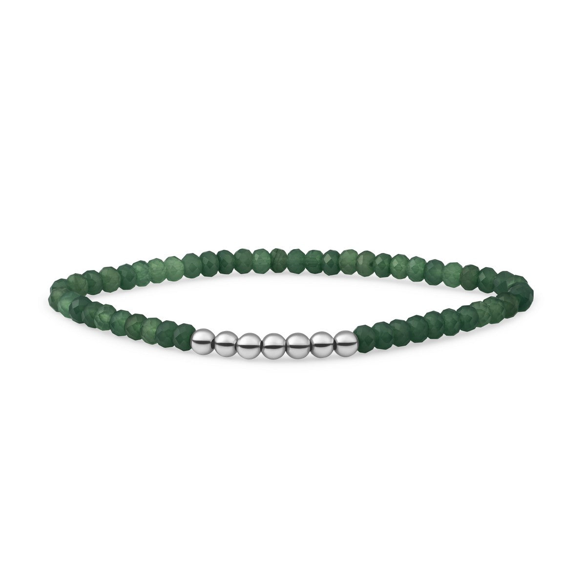 Sparkling Jewels Armband Amazoniet SB-S-4MM-RLI-G53 Zilverkleurig