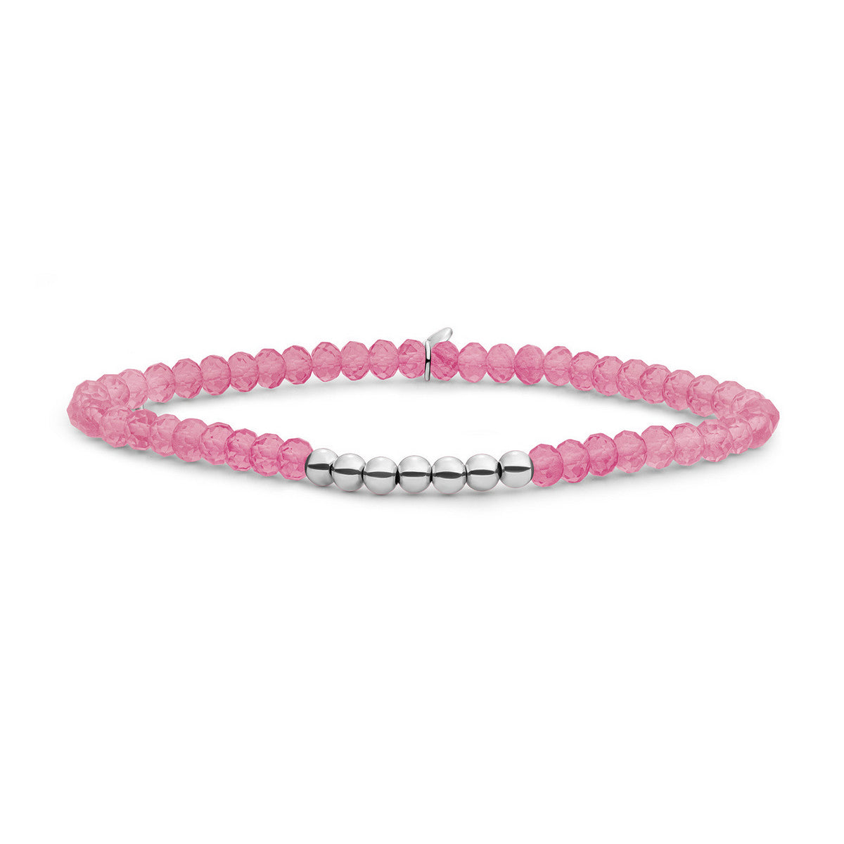 Sparkling Jewels Armband Jade SB-S-4MM-RLI-G69 Zilverkleurig